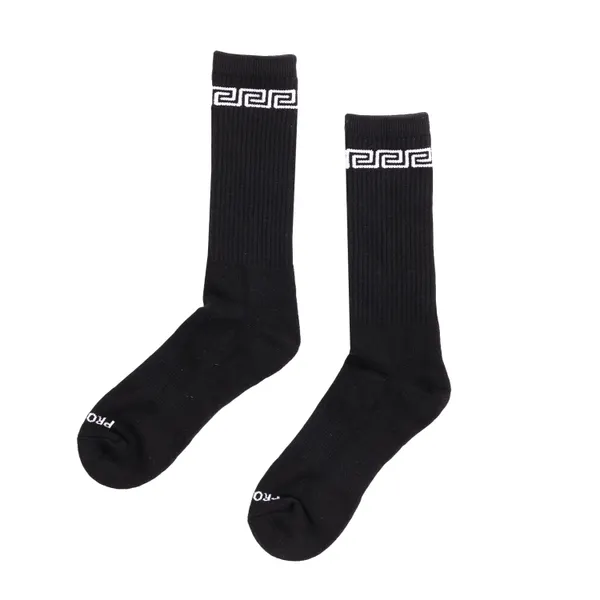 [03pc0903] Pro Club Link Crew Sock - Black / White