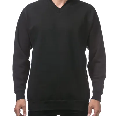Hw (v-neck) Pullover Hoodie - Black