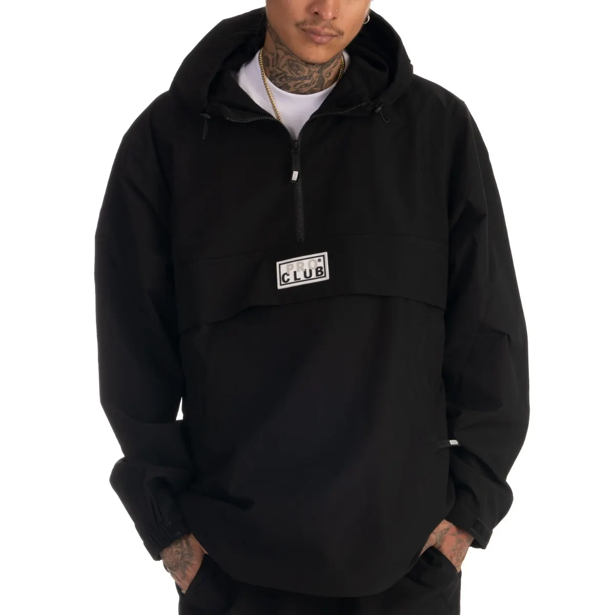 [03pc0302] Pro Club Men's Nylon Anorak Pullover Jacket 1