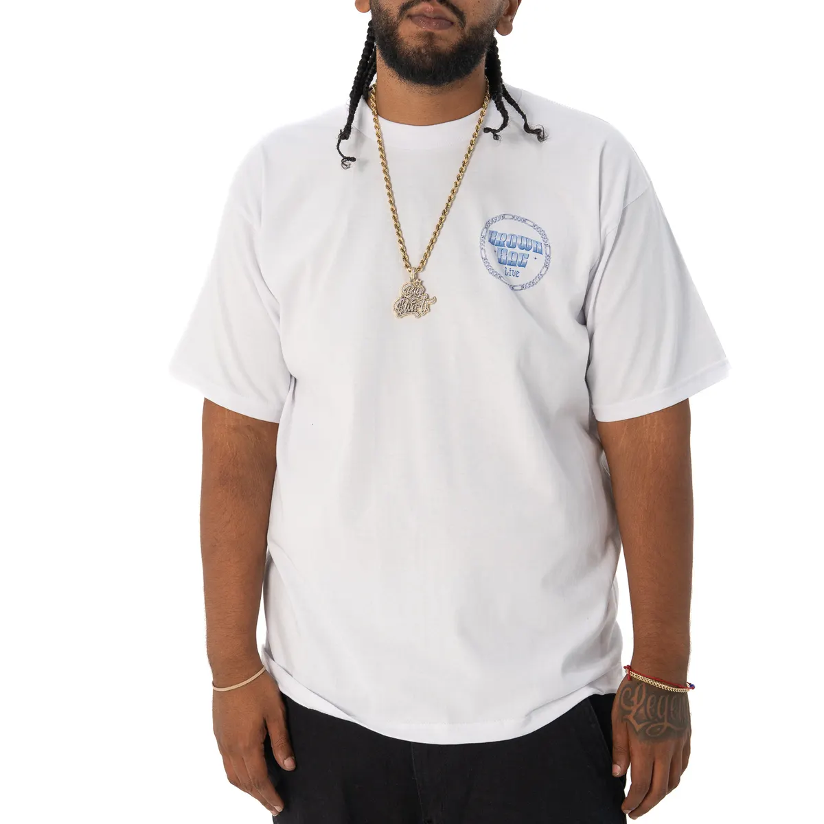 [90MDBB02] Brown Bag - Graphic Shirt - White 1