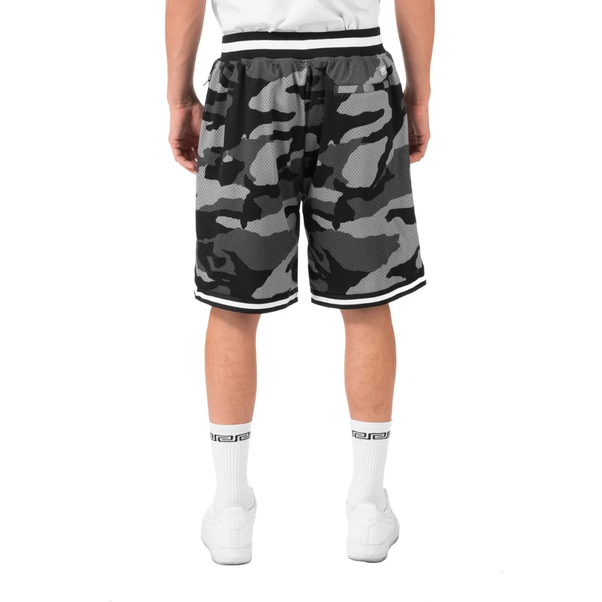 [11pc0506] Pro Club Men's Classic Zipper Pocket Camo Basketball Short 6