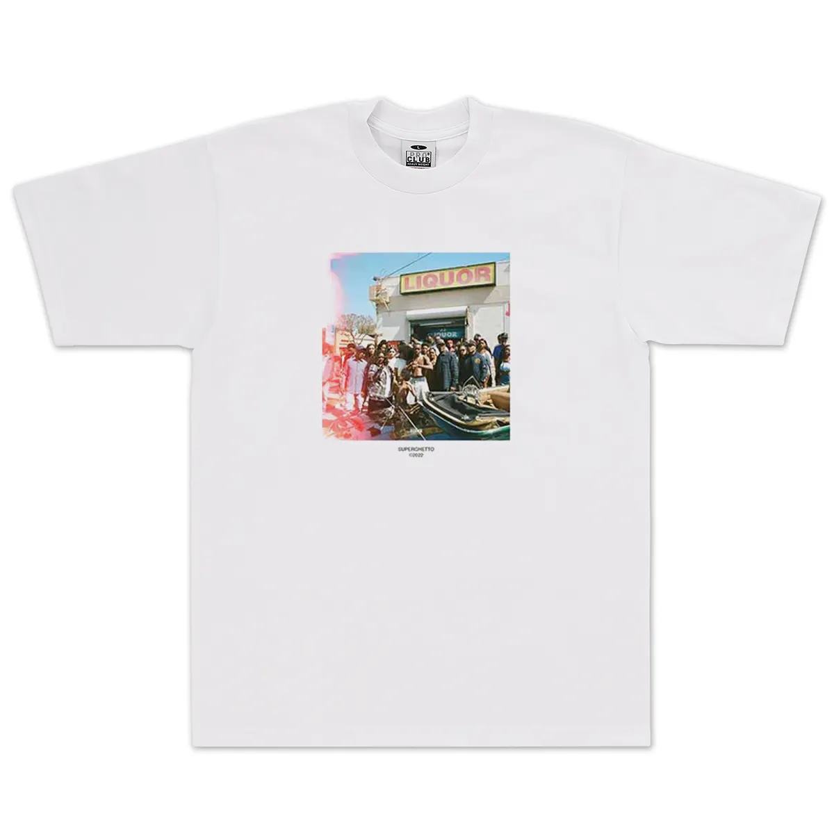 [90MDBD18] Buddy Superghetto Album Cover White Heavyweight Tee 1