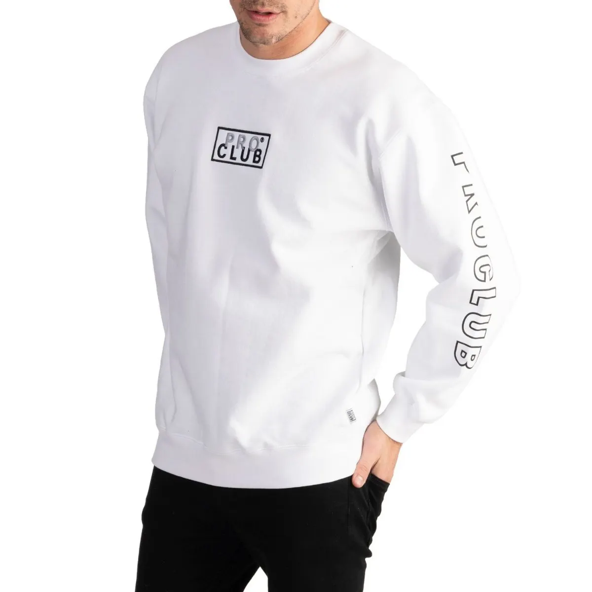 Pro Club Heavyweight Embroidered Crewneck Fleece Pullover Sweatshirt 8