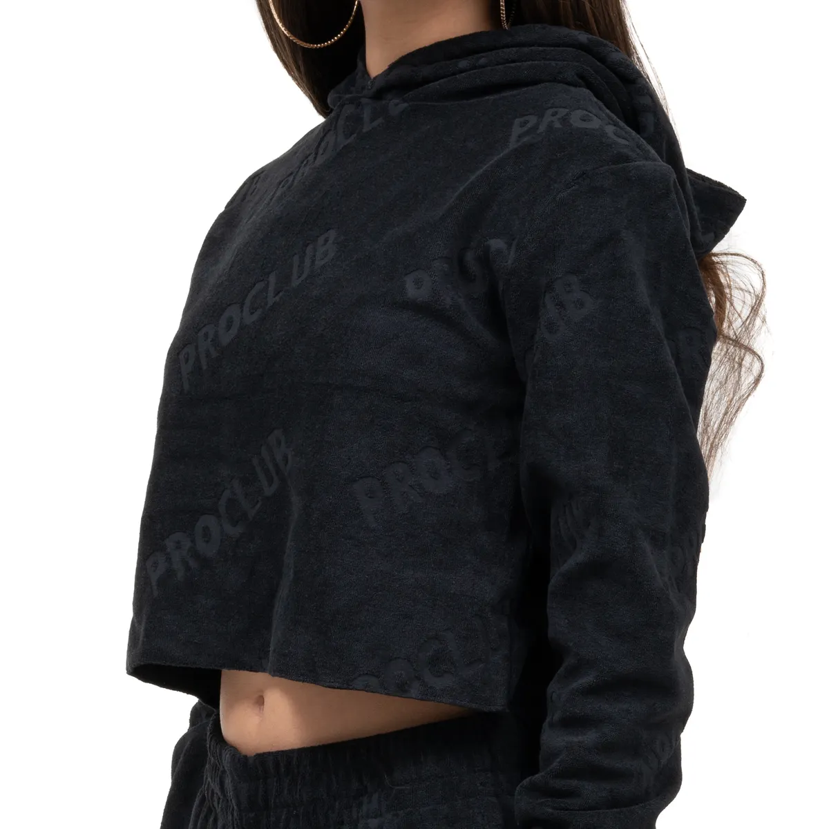 [11PC0104B] [13pc0104b] Pro Club Women's Comfort Cropped Tery Cloth Hoodie 6