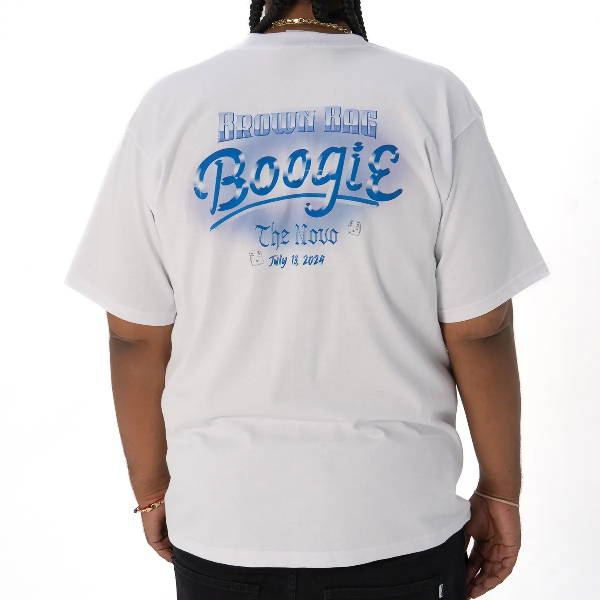 [90MDBB02] Brown Bag - Graphic Shirt - White 3