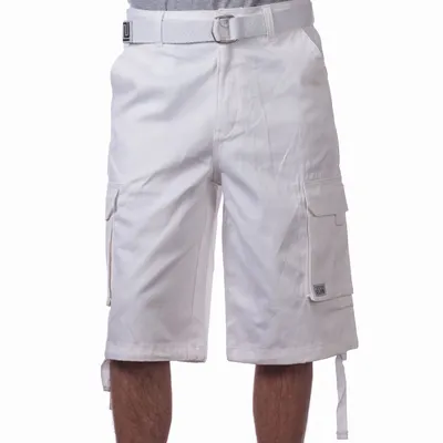 Twill Cargo Short - White