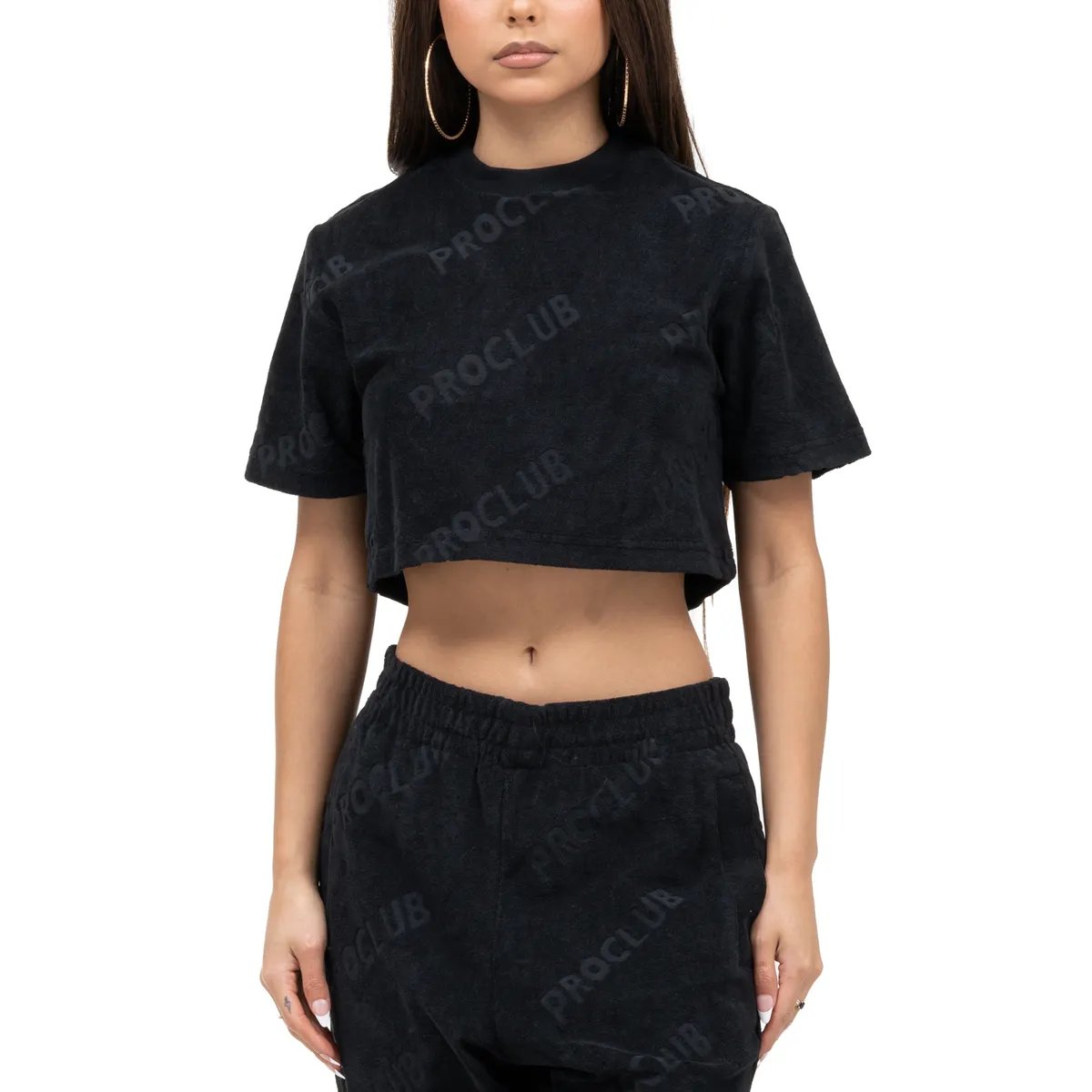 [11PC0702B] Cropped Terry Cloth Tee 3