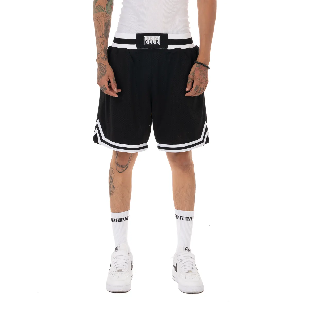 [03PC0505B] [03pc0505b] Pro Club Men's 7.5in Inseam Above Knee Fit Classic Basketball Shorts 7