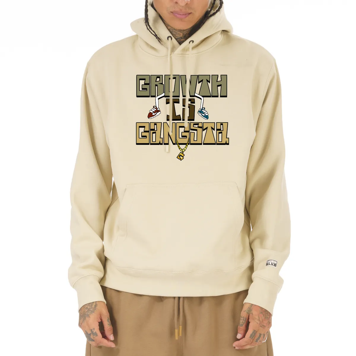 [90MDYH06] Yelohill Growth Is Gangsta Gig Heavyweight Basic Hoodie 8
