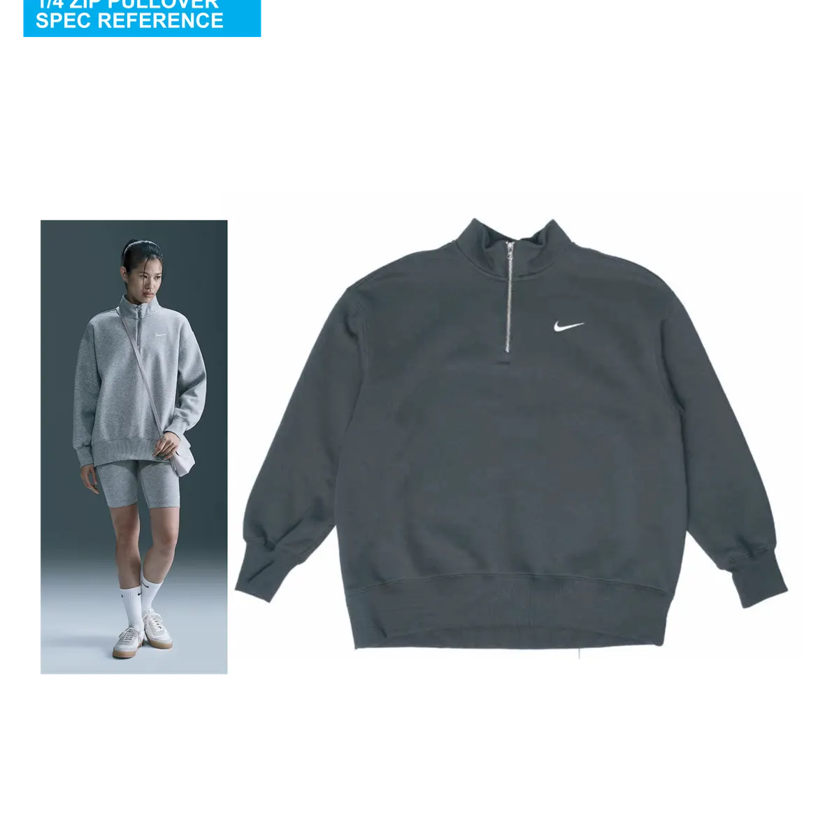 [54PC0110] Women's Heavyweight 1/4 Zip Long Sweatshirt 5
