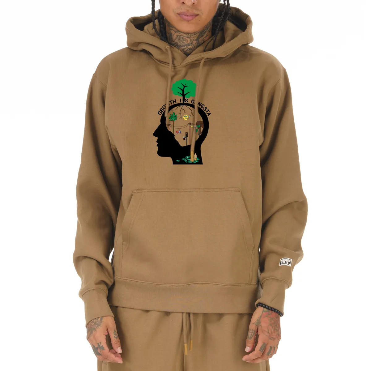 [90MDYH04] Yelohill Growth Is Gangsta Gisg Heavyweight Basic Hoodie 6