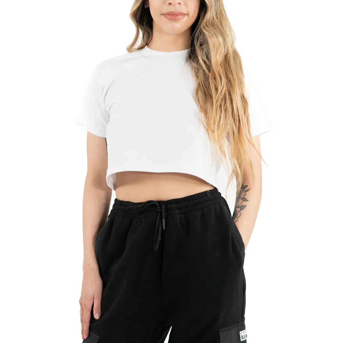 [301CR] Womens Hw Cotton Ss Crop Tee 6